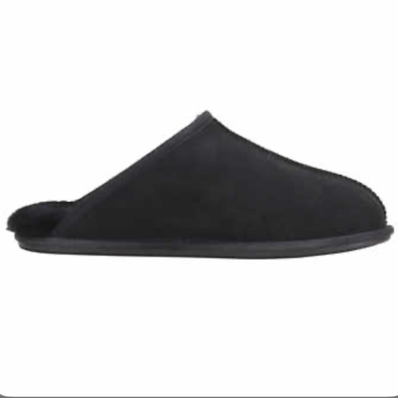 SALE Kirkland Signature Men’s Black Shearling Scuff Slipper NEW in Box - Picture 3 of 8
